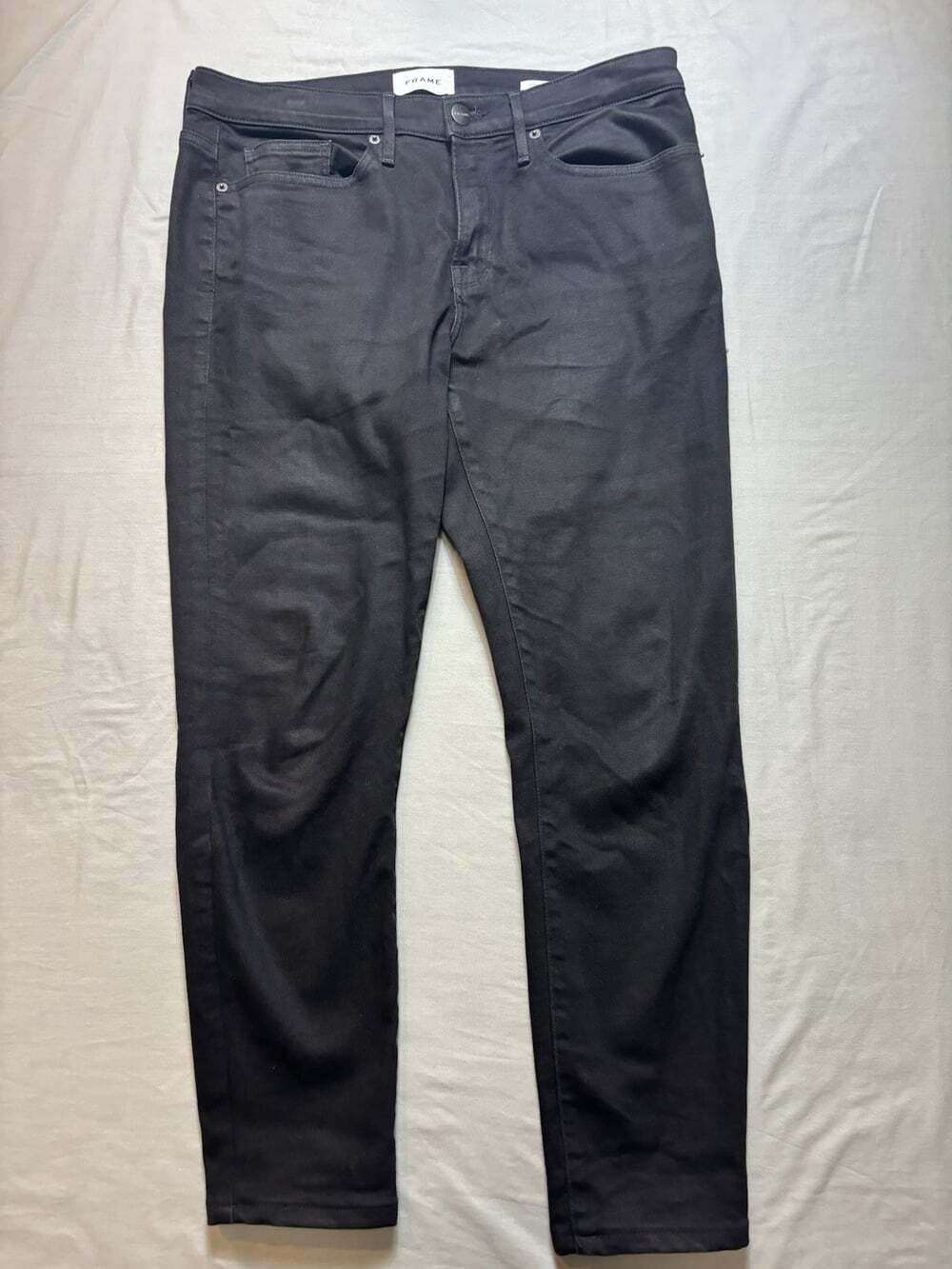 FRAME L'Homme Skinny Black Wash Denim Jeans Men's 32 X 25